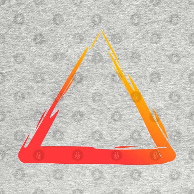 A Simple Triangle, Abstract Brush, Red Orange by kezeharianz